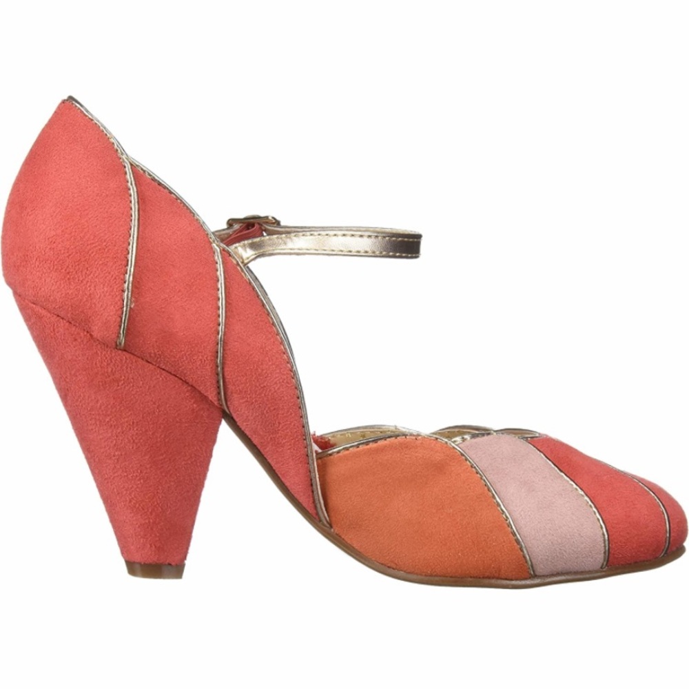 Bettie Page Peach Suede Kathryn Vintage Retro 60s Groovy Pinup Style Pum… - Picture 7 of 7